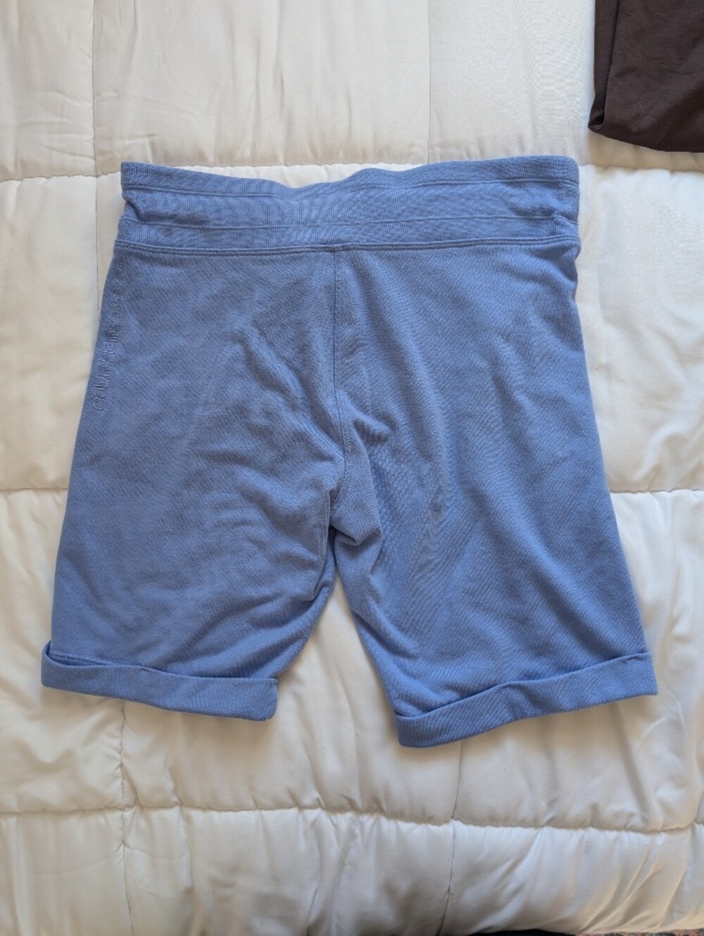 Calvin Klein Performance Size Medium Terrycloth Drawstring Shorts - Light Blue - Picture 4 of 15